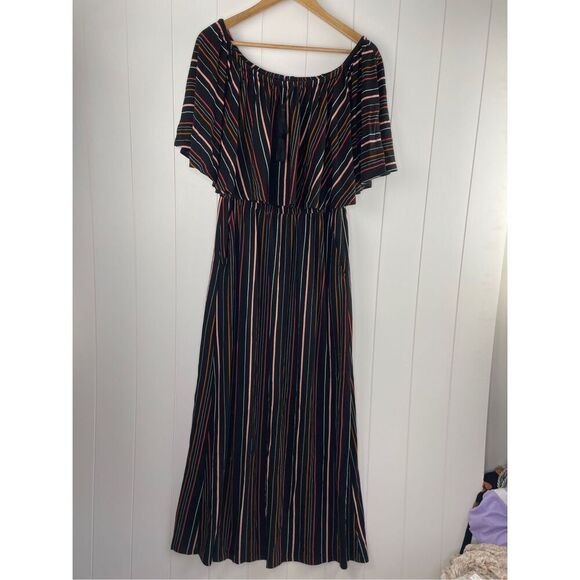 NWT Garnet Hill Off-The-Shoulder Knit Maxi Dress Size M - Picture 3 of 15